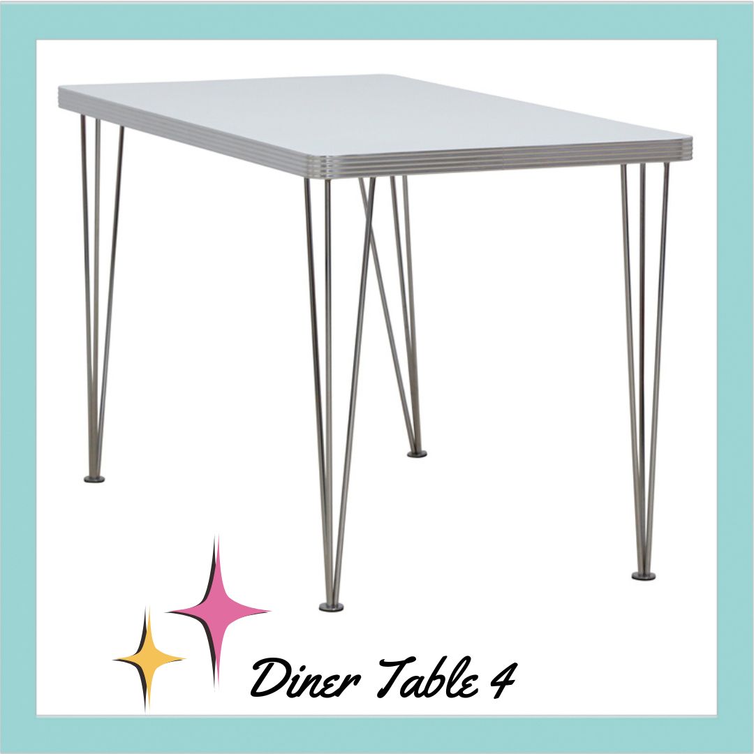 American Diner Table 4 legs aluminum edge