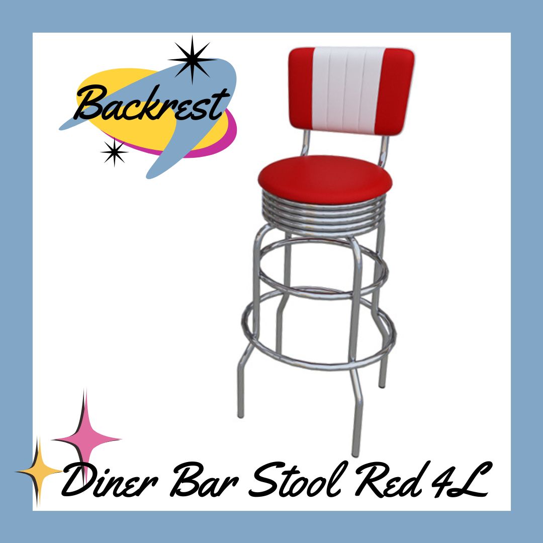 Diner Bar Stool Red 4L