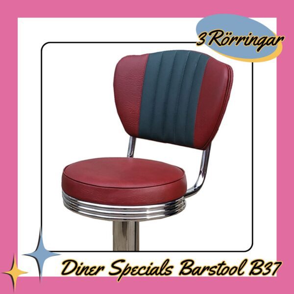 Diner Specials Barstool B37 Wing Backrest Round Rörringar