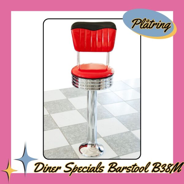 Diner Specials Barstool B38 Golvfast Round Plåtring