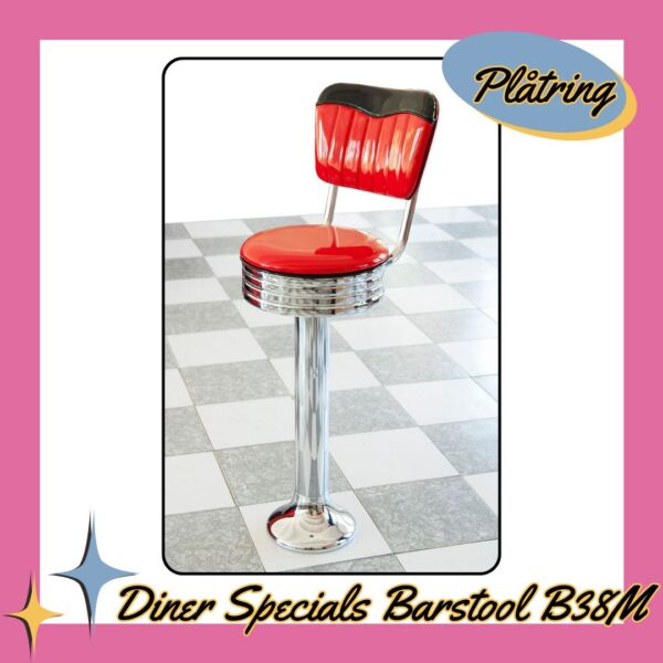 Diner Specials Barstool B38 Golvfast Round Plåtring
