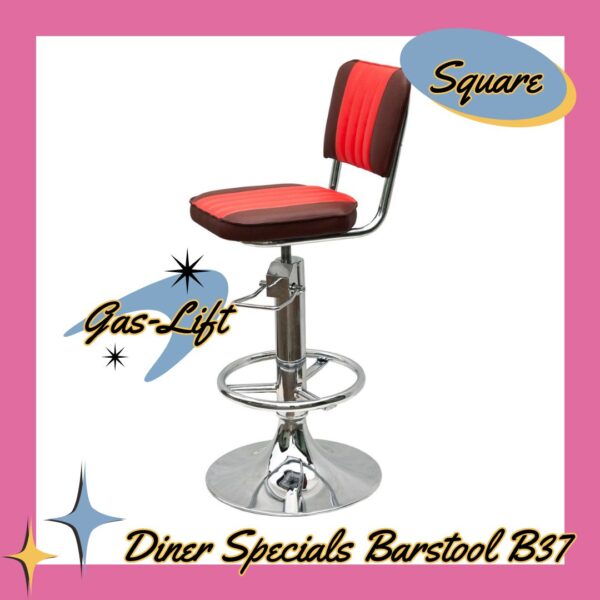 Diner Specials Barstool B37 Square 4C + Gas-Lift