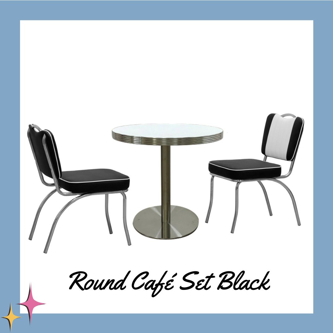 Round Café Set Black