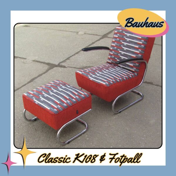 Bauhaus Classic K108 Fåtölj & Fotpall