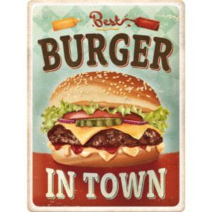 Plåtskylt 30x40cm Best Burger