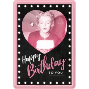 Vykort Plåt 10x14cm Marilyn Happy Birthday