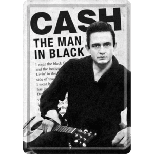 Vykort Plåt 10x14cm Johnny Cash the man in black