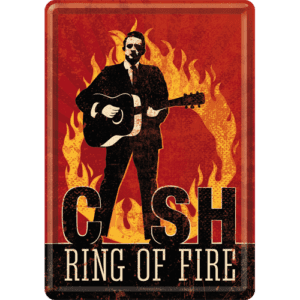 Vykort Plåt 10x14cm  Johnny Cash ring of fire