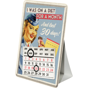 Vykort Kalender Plåt 10x14cm I was on a diet