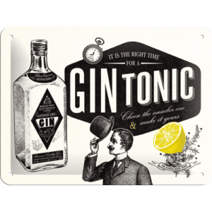 Plåtskylt 15x20cm Gin Tonic