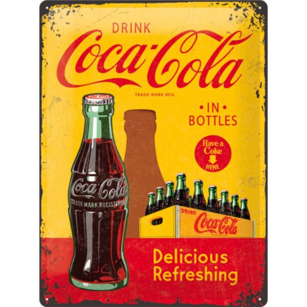 Plåtskylt 30x40cm Drink Coca Cola 23195