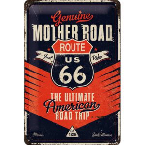 Plåtskylt 20x30cm Route 66 Mother Road