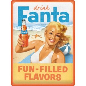Plåtskylt 30x40cm Fanta Beach Girl