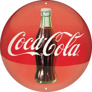 Plåtskylt Rund 35cm Coca Cola