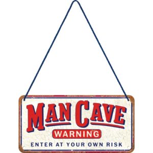 Plåtskylt Hängande 10x20cm Man cave
