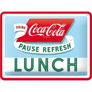 Plåtskylt 15x20cm Coca Cola Lunch