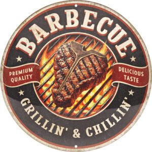 Plåtskylt Rund 35cm Barbeque