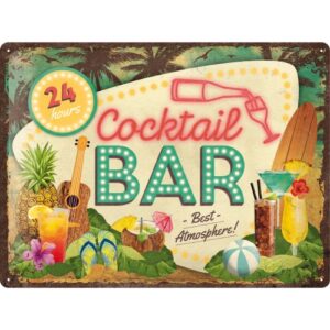 Plåtskylt 30x40cm Cocktail Bar