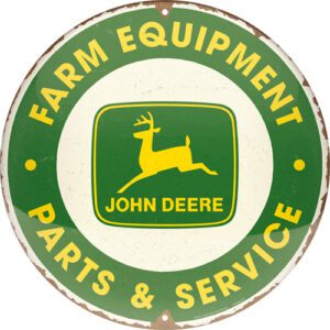 Plåtskylt Rund 35cm John Deere