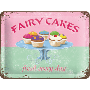 Plåtskylt 15x20cm Fairy Cakes